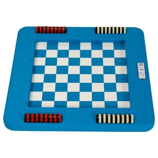 Swimline Floating Checkers and Backgammon Swimming Pool Board Game - Blue/White image {7}