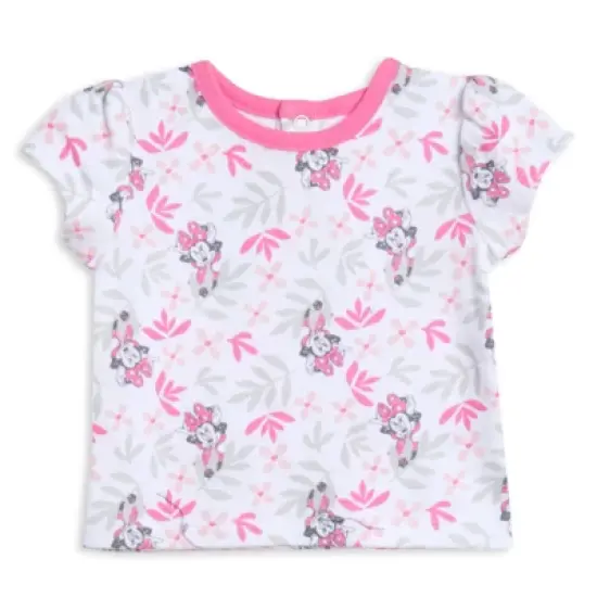 Disney Minnie Mouse Baby Girls French Terry Short Overalls T-Shirt and Headband 3 Piece Outfit Set Newborn to Toddler image {4}