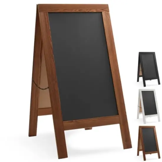 Casafield 40" x 20" A Frame Chalkboard Sign, Double-Sided Magnetic Wooden Menu Board for Caf&eacute;s, Restaurants, Sandwich Shops, Sidewalks, and Weddings image {7}