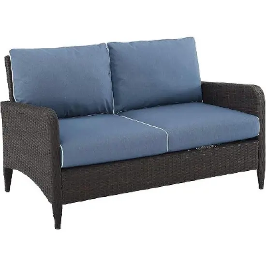 HomeStock Kiawah Outdoor Wicker Loveseat image {5}