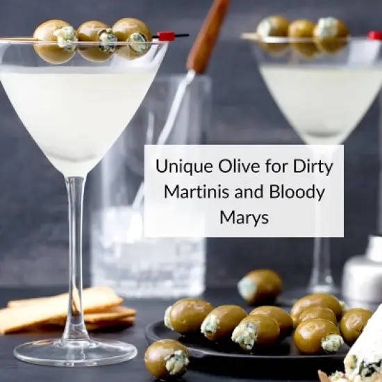 DeLallo Blue Cheese-Stuffed Green Olives, 9.9 oz Jar, (6 Pack) image {3}