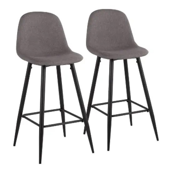 Set of 2 Pebble Metal Polyester Barstools - Lumisource image {10}
