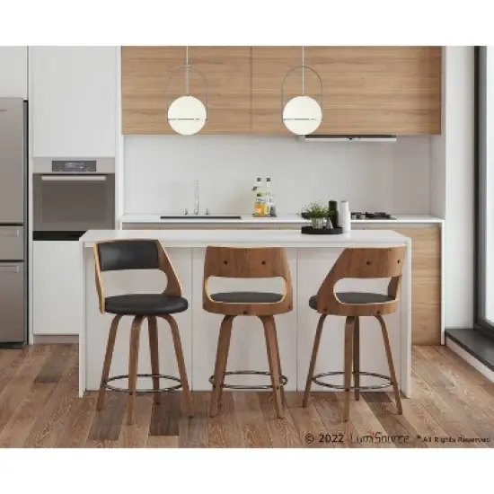 Set of 2 Cecina Upholstered Counter Height Barstools - Lumisource image {10}