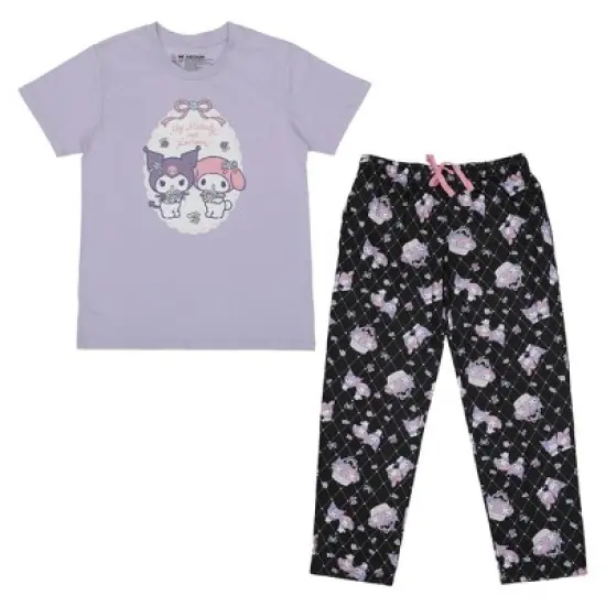 Kuromi & My Melody Women's Lavender Sleepwear Set image {9}