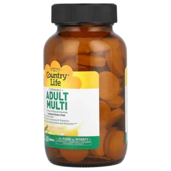 Country Life Chewable Adult Multi, Pineapple-Orange, 60 Wafers image {4}