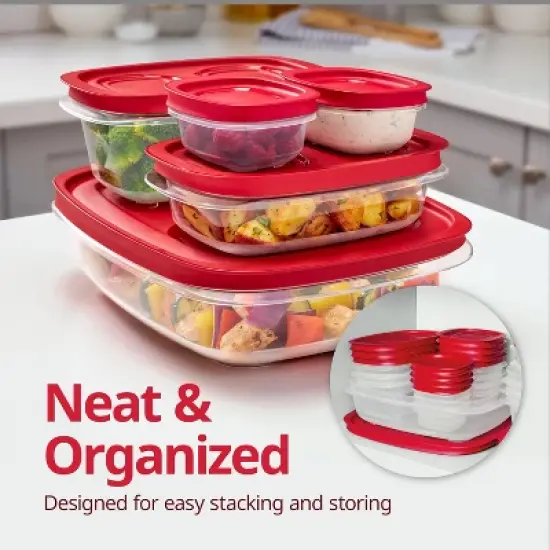 Rubbermaid Easy Store Square Food Storage Container Red image {1}