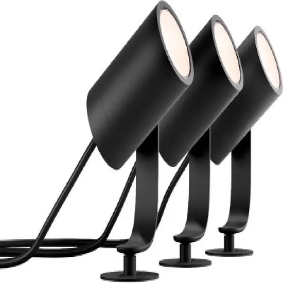 Philips Hue Lily White & Color Outdoor Spot Light Base kit 3-pk image {1}
