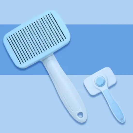 BABYYER Self Cleaning Slicker Brush for Dogs & Cats,Skin Friendly Pet Grooming Deshedding Tool, Puppy Brush for Long Haired Pets, Pet Supplies image {5}