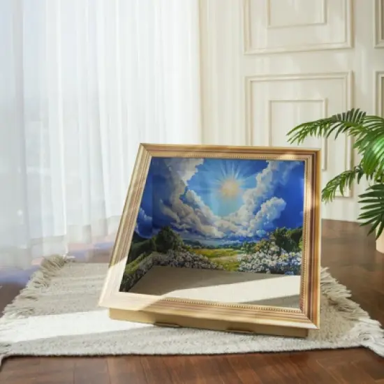 FairyLand&trade; - Oil Painting Cat Scratcher Bed &ndash; Cardboard Cat Scratching Lounge with Artistic Frame Design, Sturdy Corrugated Board, Cat Furniture image {7}