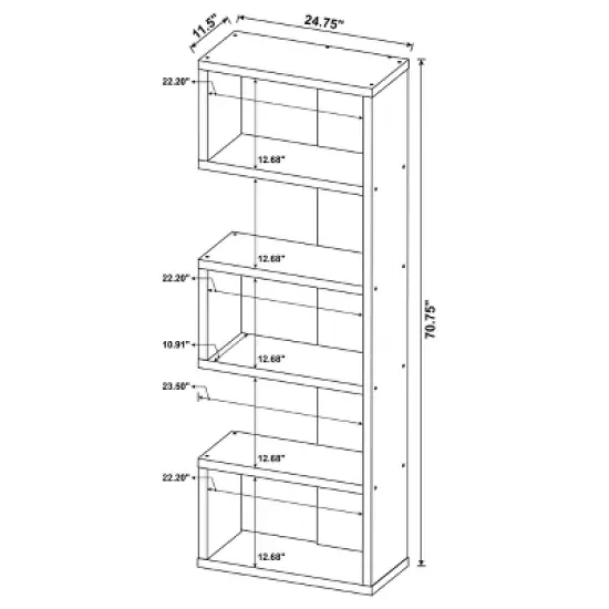 Joey 5 Shelf Bookcase Salvaged - Coaster image {9}