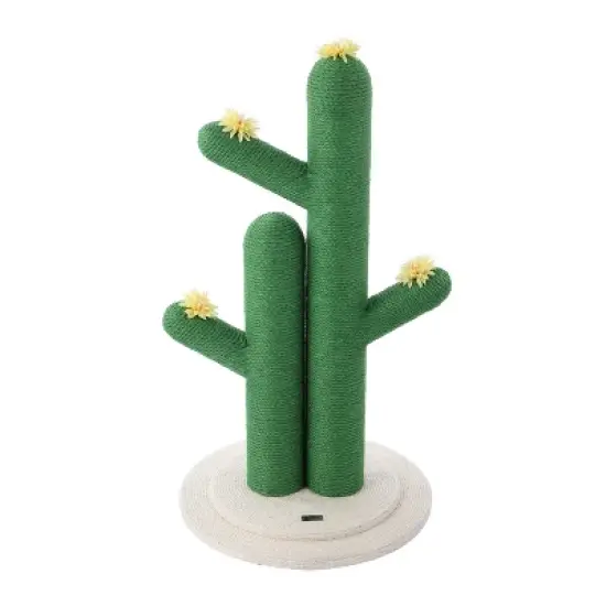 Socorro Modern Jute Double-Cactus Cat Scratching Post with Flower Toys image {7}