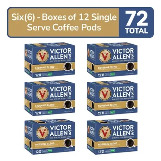 Victor Allen's Coffee Decaf Morning Blend, Light Roast, 72 Count (6 Pack, 12 Count), Single Serve Coffee Pods for Keurig K-Cup Brewers image {7}