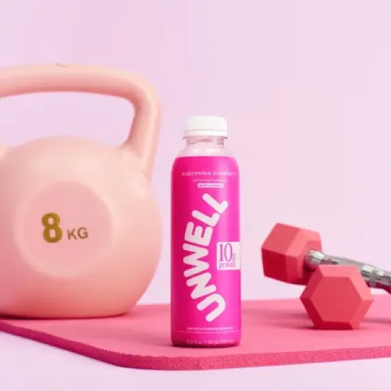 Unwell Hydration Protein Drink with Electrolytes and 10g Whey Protein Isolate Watermelon Strawberry - 16.9 fl oz image {4}
