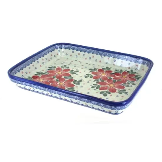 Blue Rose Polish Pottery 150 Vena Medium Rectangular Baker image {9}