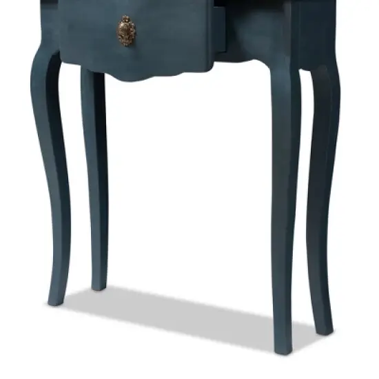 Mazarine Classic and Provincial Spruce Finished Console Table Blue - Baxton Studio image {7}