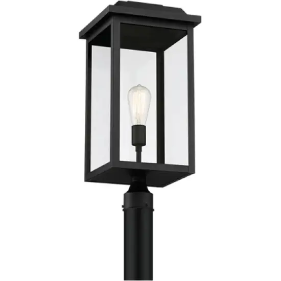 John Timberland Eastcrest Modern Outdoor Post Light Textured Black 22 1/2" Clear Glass Panels for Exterior Barn Deck House Porch Yard Patio Outside image {4}