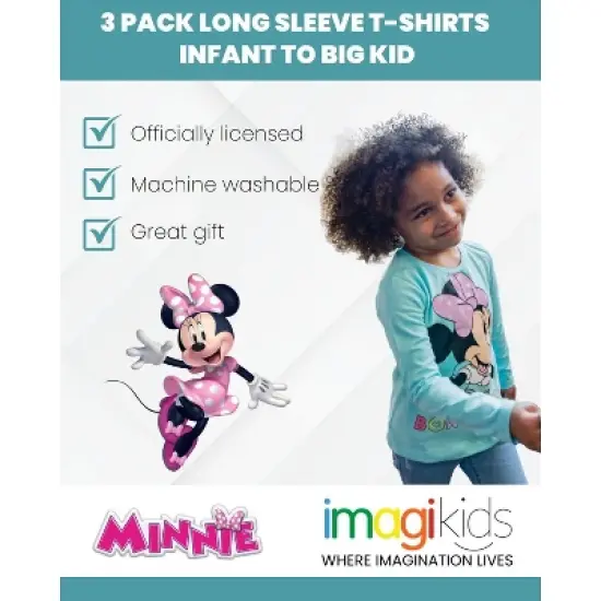 Disney Minnie Mouse Daisy Duck  3 Pack Graphic T-Shirts Toddler image {2}