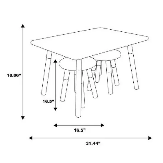 Kids' Dipped Table and Stool Set - ACEssentials image {9}