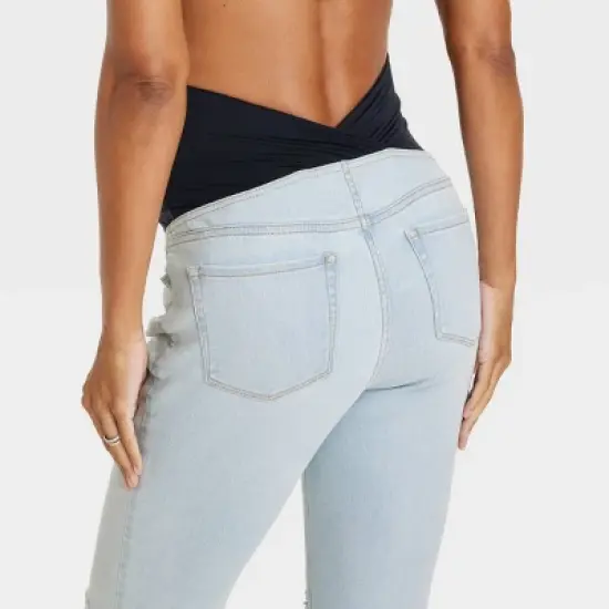 Over Belly Skinny Maternity Pants - Isabel Maternity by Ingrid & Isabel&trade; Light Wash image {4}