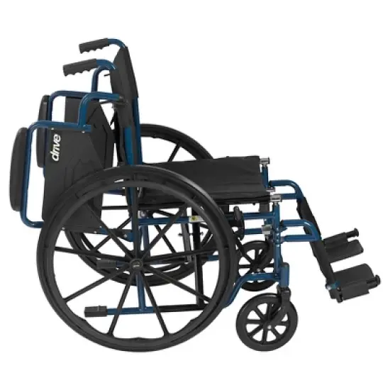 Drive Medical Blue Streak Wheelchair - 20&Prime; Seat, Flip-Back Desk Arms, Swing-Away Footrests image {2}