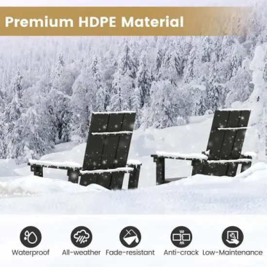 Costway Tall Adirondack Chair with Ergonomic Backrest Armrests & Footrest for Backyard Black/Gray/Navy/Turquoise image {7}