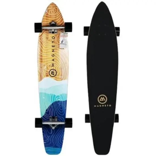 Magneto 44-inch Kicktail Cruiser Longboard Skateboard - Bamboo & Hard Maple Deck - Commuting, Cruising, Carving (Mountains) image {7}