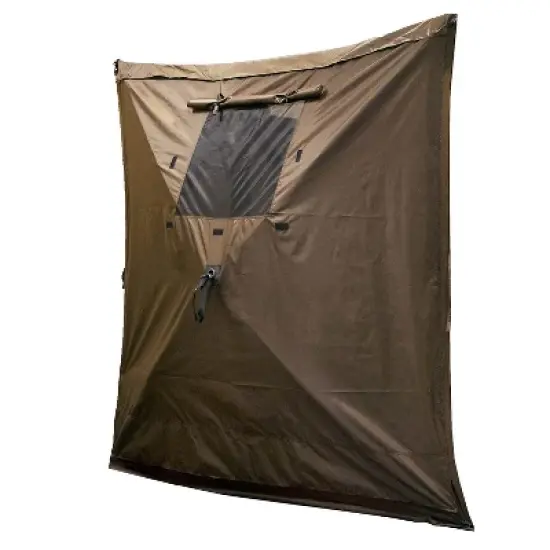 Clam PortableCanopy Shelter, Brown w/ Clam Quick Set Wind & Sun Panels (3 Pack) image {4}