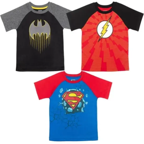 DC Comics Justice League Batman Superman Flash Athletic 3 Pack T-Shirt image {2}
