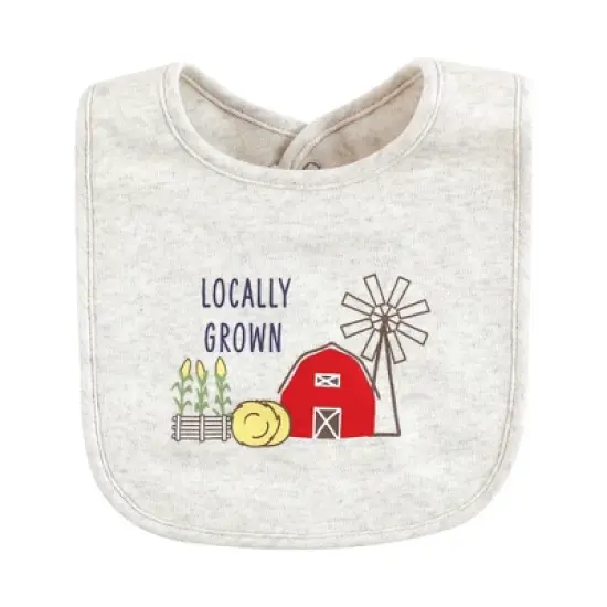 Hudson Baby Infant Boys Cotton Bibs, Green Farm Animals, One Size image {4}