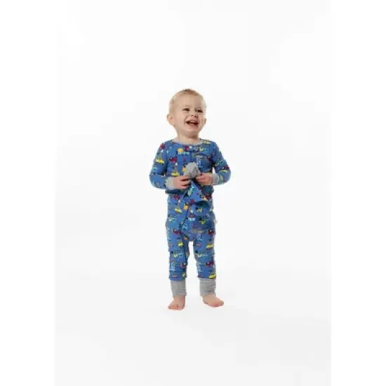 Sleep On It Infant Boys Little Builder Zip-Front Coverall Pajama image {2}