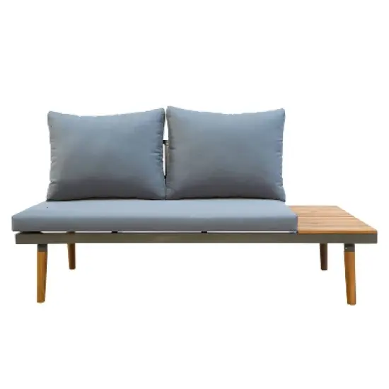 Stellar 4pc Outdoor Aluminum Sectional Set with Tables & Cushions - DUKAP image {3}