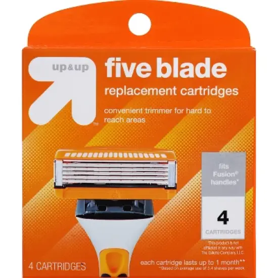 Men's Five Blade FITS Cartridges 4ct - up&up&trade; image {6}