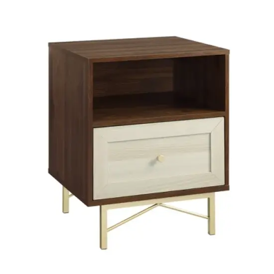 Jones Modern 1 Drawer Nightstand with Cubby - Saracina Home image {3}