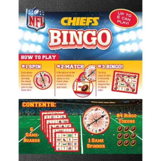 MasterPieces Officially Licensed NFL - Kansas City Chiefs Bingo Game image {3}