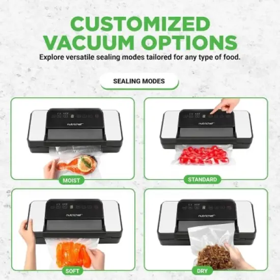 NutriChef Automatic Vacuum Sealer with Dual Sealing, Roll Cutter - Black image {3}