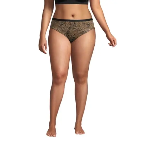 Lands' End Women's Comfort Knit Mid Rise High Cut Brief Underwear - 2 Pack image {3}