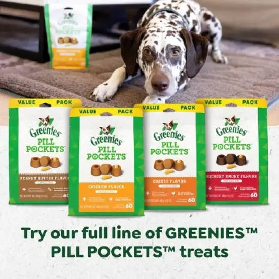 Greenies Chewy Dog Pill Pockets Peanut Butter Capsule Size Dog Treats image {9}