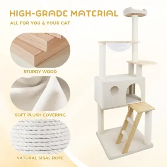 Whisen 65" Cat Tree with Condo & Ladder image {2}