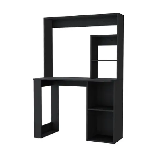 PAGED Modern Computer Desk Versatile Gaming Desk with Hutch and Storage Shelves, Writing Desk for Living Room, Home Office image {4}