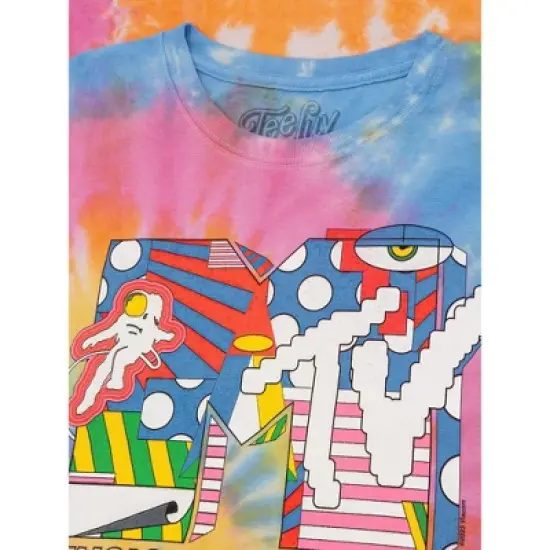 Tee Luv MTV Psychedelic Logo Tie Dye T-Shirt - Eternity Tie Dye Medium image {1}