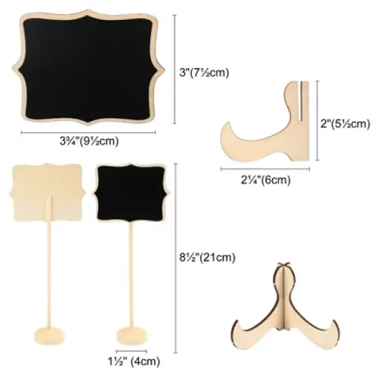 LotFancy 20 Pack Wood Mini Chalkboard Signs, Food Labels for Party Buffet, Black image {2}