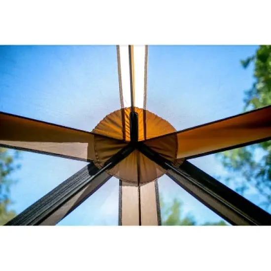 CLAM Quick-Set Pavilion Camper Foot Portable Pop-Up Camping Outdoor Gazebo Screen Tent 6 Sided Canopy Shelter with Stakes and Bag image {5}