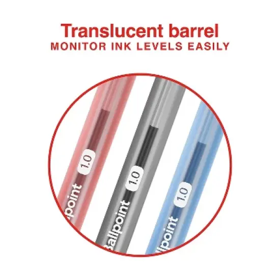 Staples Ballpoint Pen Medium Point 1.0mm Assorted Ink 60/Pack (ST54994) image {4}