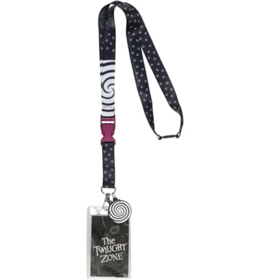 The Twilight Zone ID Lanyard Badge Holder w Hypnotic Spiral Rubber Pendant image {4}