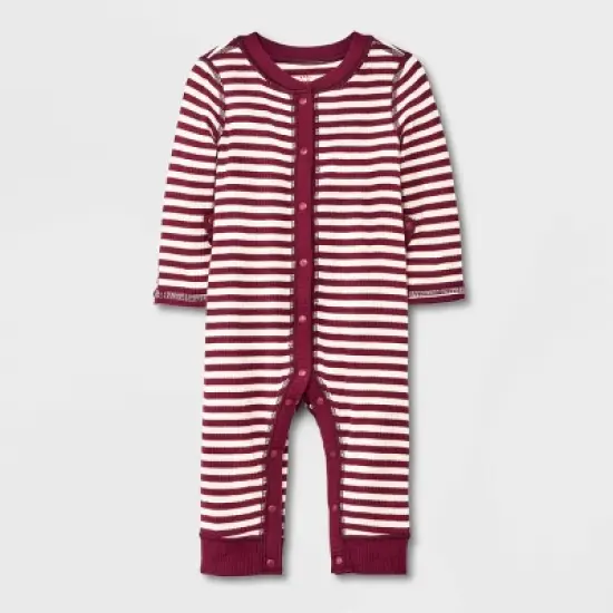 Baby Ribbed Snap Adaptive Romper - Cat & Jack&trade; Red image {1}