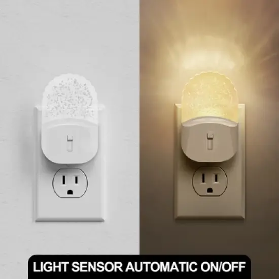 DORESshop Bubble LED Plug-in Night Light, Dimmable 3000K Soft White, Dusk to Dawn Sensor, 2-Pack for Bedroom and Hallway image {3}