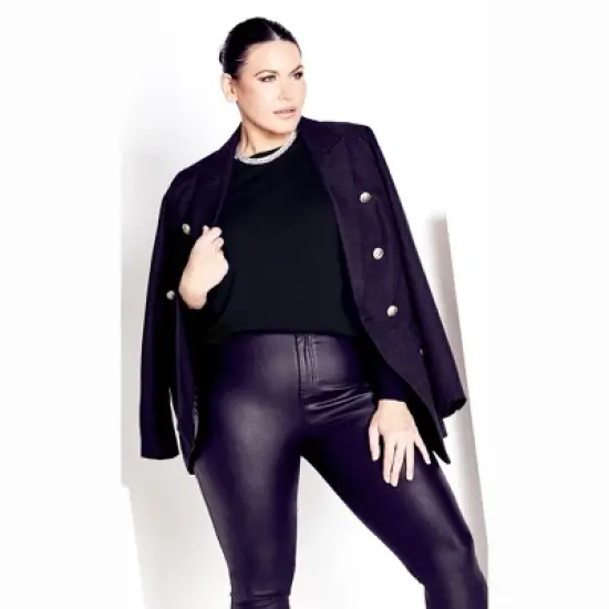 Women's Plus Size Tully Curved Hem Sweater - black | AVENUE image {3}