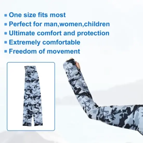 Unique Bargains Soft Sun Protection Arm Shawl Cooling Sleeve Sun Protection Arm Sleeve with Finger Hole for Women Golf Polyester image {4}