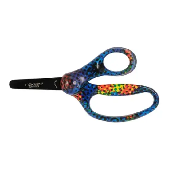 Fiskars 5" Non-Stick Deco Blunt Kids' Scissors: Child-Friendly, Multicolored, Metal & Plastic, Lifetime Warranty image {1}