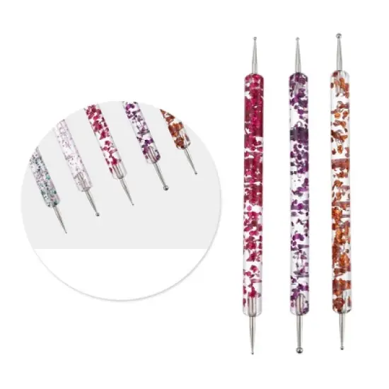 Unique Bargains Double Ended Faux Crystal Handle Nail Art Pens Multicolored 5 Pcs image {4}